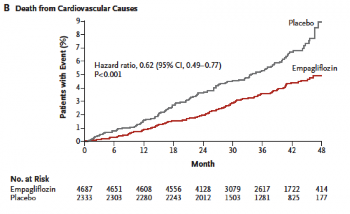 image of Kaplan-Meier curve for CV mortality